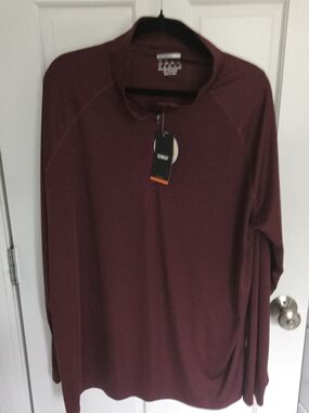NWT TacVasen Men's 2XL 1/4 Zip Maroon Performance Shirt Long Sleeve